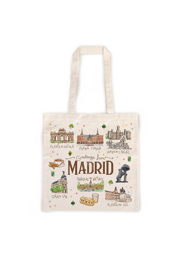 BOLSA DE TELA MADRID ACUARELA (MADRID)