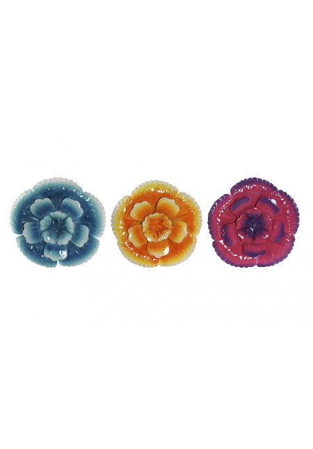 DECORACION PARED METAL FLOR 16X2X16cm