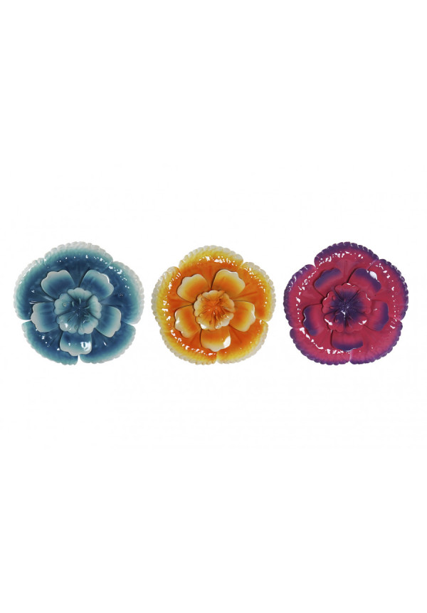 DECORACION PARED METAL FLOR 16X2X16cm