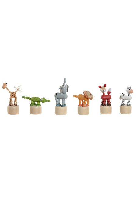 JUGUETE MADERA 9X5X9 ANIMALES SELVA 6 SURT.