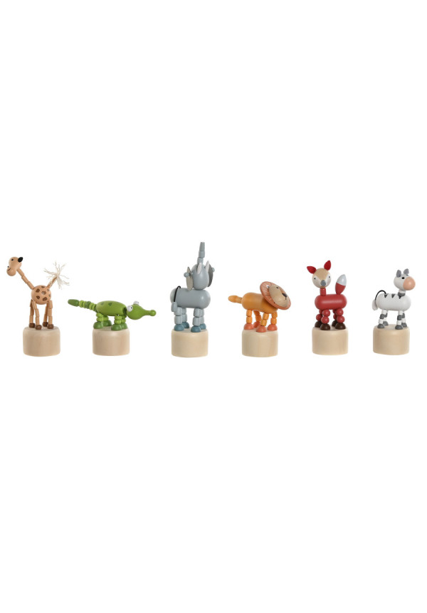 JUGUETE MADERA 9X5X9 ANIMALES SELVA 6 SURT.