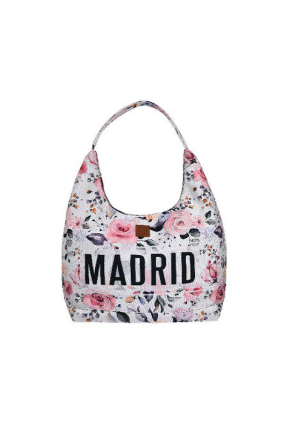 Bolso Góndola Madrid rosas-blanco