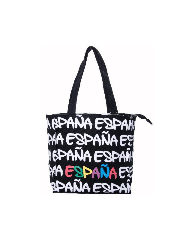 Bolso 25x25 España negro-blanco letras mc