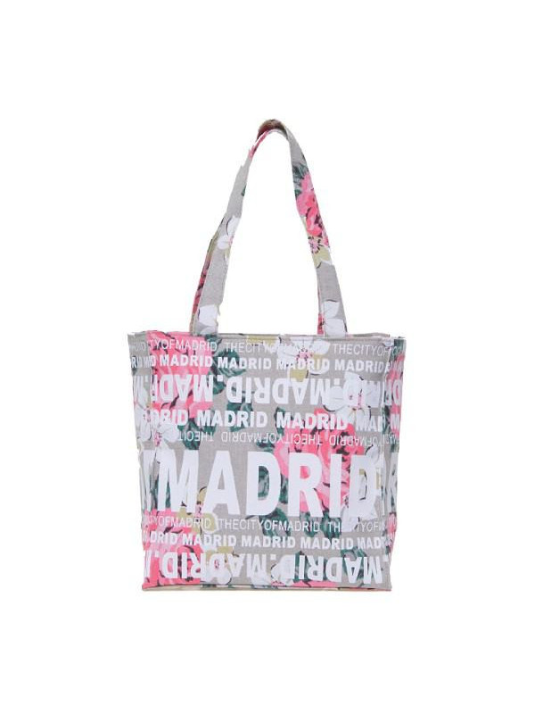 Bolso 25x25 Madrid flores beige