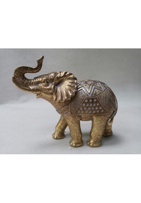 FIGURA RESINA   ELEFANTE DORADO