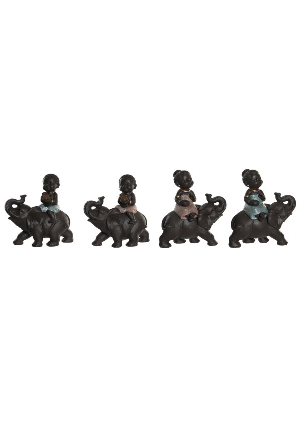 FIGURA RESINA 14X7X14 AFRICANA ELEFANTE
