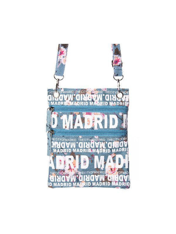Bolso Pasaporte Asa Madrid flores azul