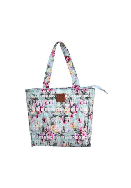 Bolso 25x25 Madrid flores celeste