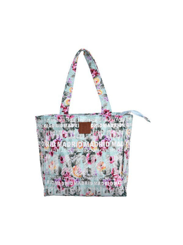 Bolso 25x25 Madrid flores celeste