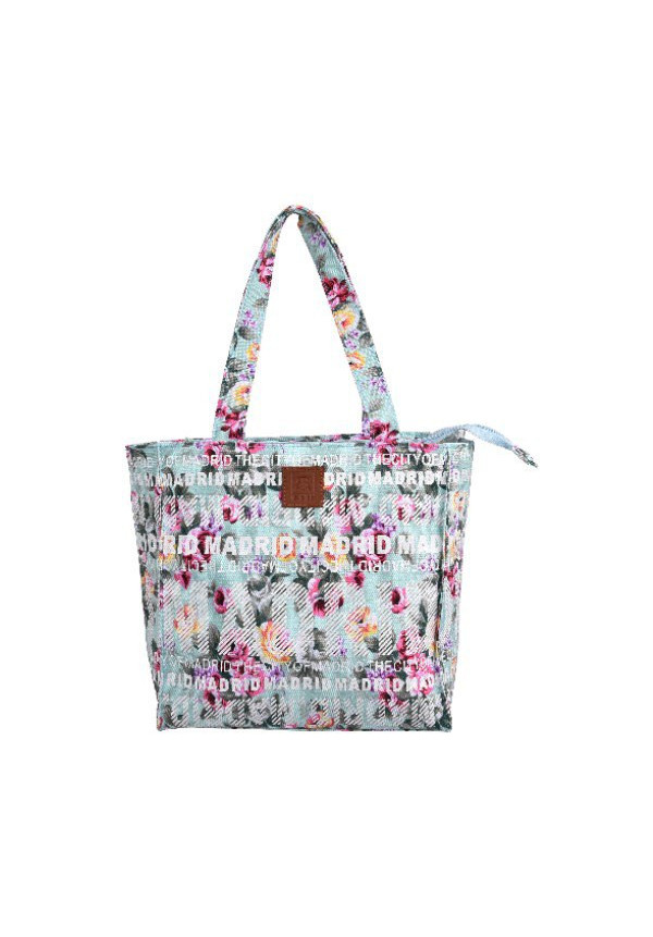 Bolso 25x25 Madrid flores celeste