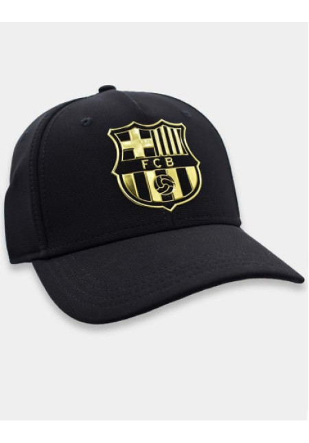 Gorra negra FC Barcelona con escudo dorado adulto
