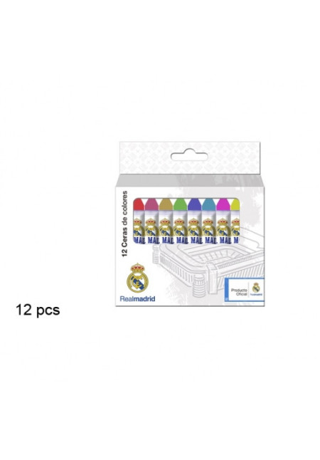 Set 12 ceras de colores Real Madrid. 