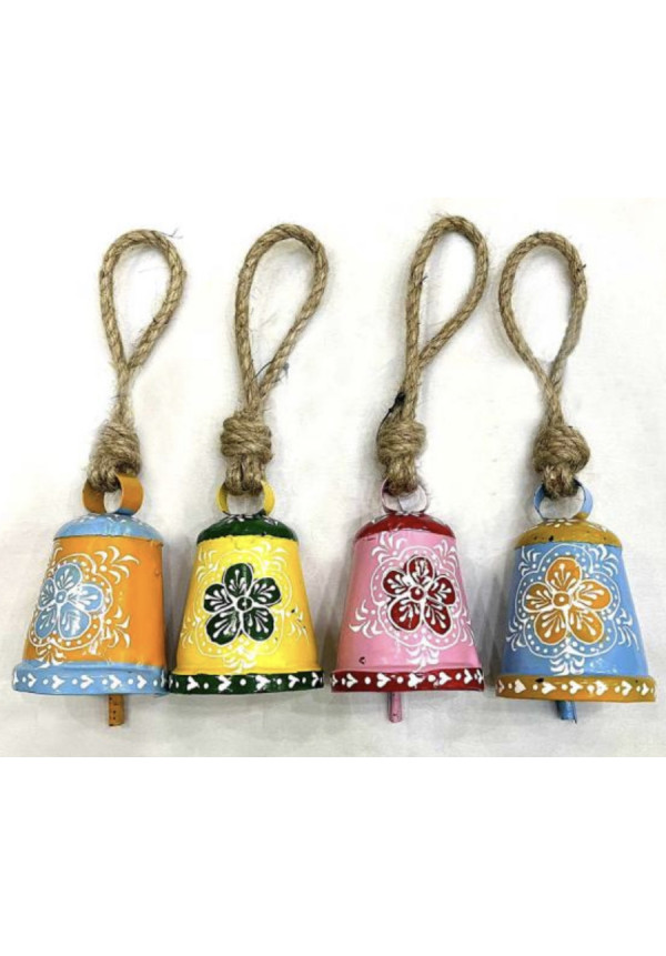 Campana metálica 23cm, hecha y pintada a mano 4 Colores diferentes
