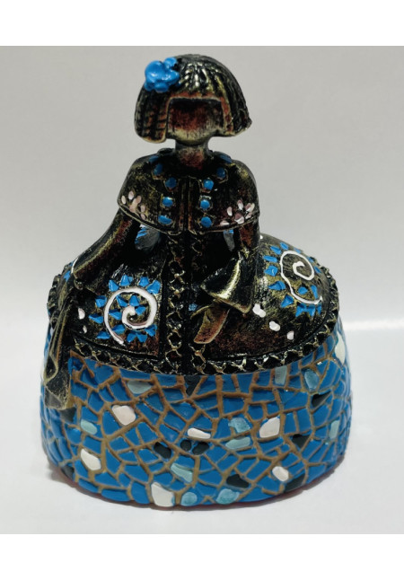 Figura Menina mosaico azul 12.5cm