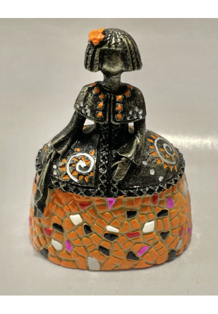 Figura Menina mosaico Naranja 9cm 