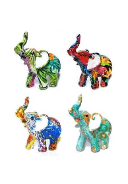 Elefante de Resina de Colores 7x8x3,5cm