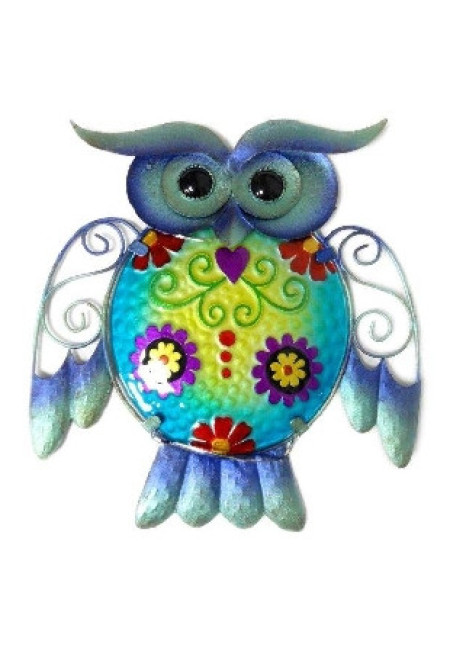 BUHO PARED METAL COLORES 30x30cm