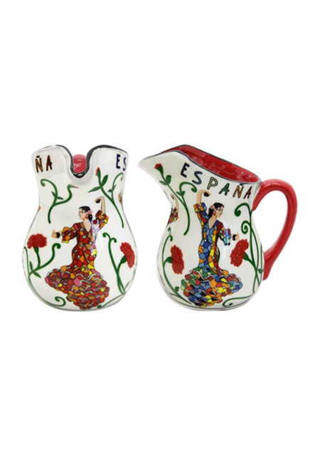Lechera de cerámica, Flamenca mosaico  11cm