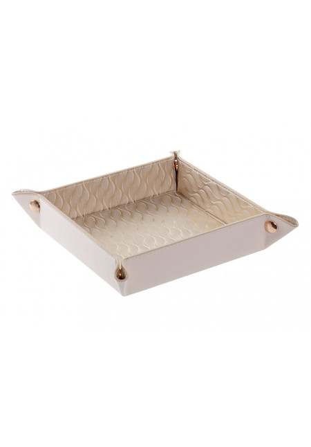 BANDEJA VACIABOLSILLOS PU 21X18X4 SATINADO ROSA