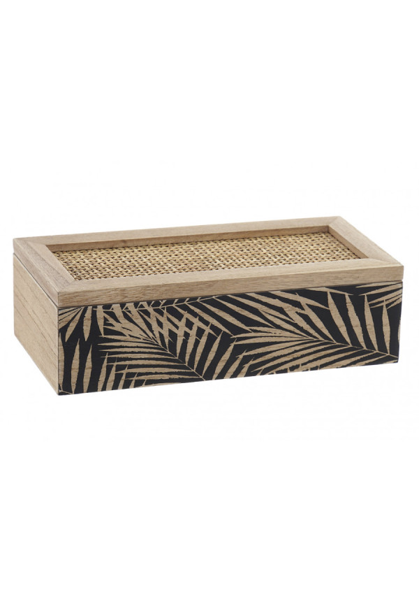 CAJA INFUSIONES MDF RATAN 24X10X7 REJILLA NARANJA
