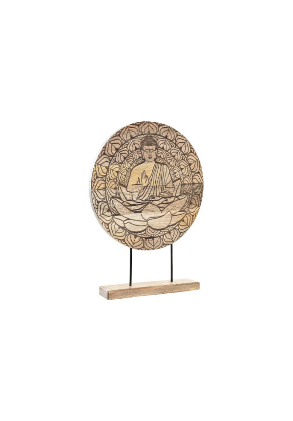 DECORACION MANGO METAL 30X8X40 BUDA NATURAL MARRON