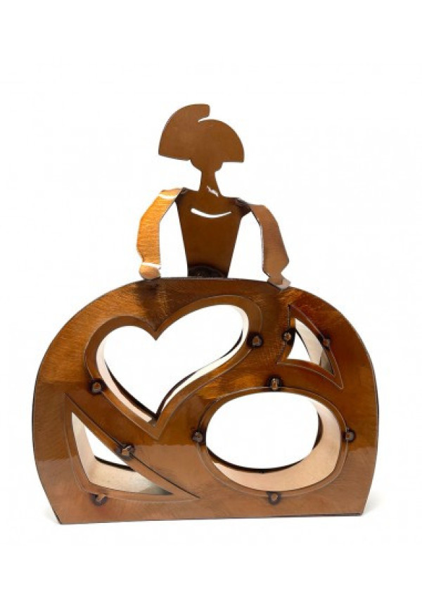MENINA SIGLO XXI EN COBRE CRISTAL DE 25 cm DE ALTURA