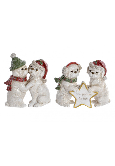 FIGURA RESINA 8,5X4,5X10 PERROS 2 SURT.