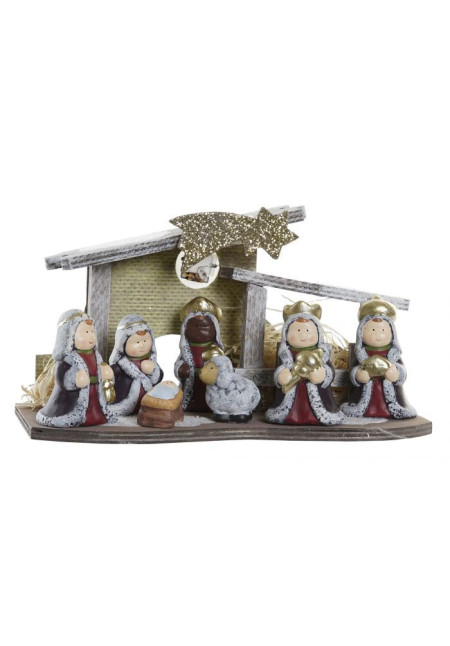NACIMIENTO TERRACOTA LED 26X12X15,5 7 FIGURAS GRIS