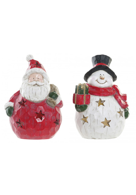 FIGURA RESINA  SANTA CLAUS CON LUZ  14X11X20