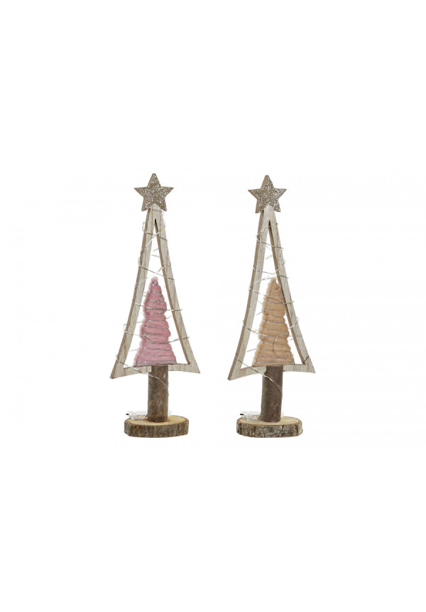 DECORACION MADERA LED 11X6X30 ARBOL 2 SURT.