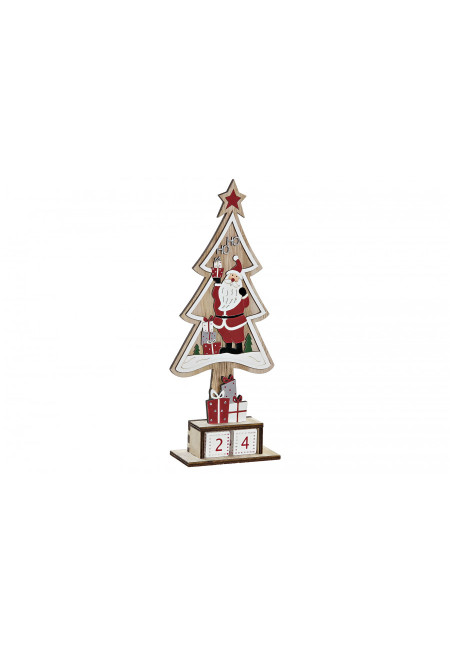 CALENDARIO MADERA   PAPA NOEL MULTICOLOR