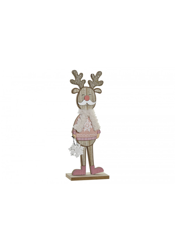 DECORACION MADERA POLIESTER 11X5X29 RENO ROSA