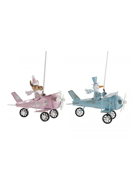 DECORACION COLGANTE METAL 10,5X13X10 AVIONETA 2 SU