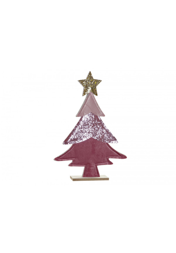 DECORACION MDF POLIESTER 24X5X35 PURPURINA ROSA