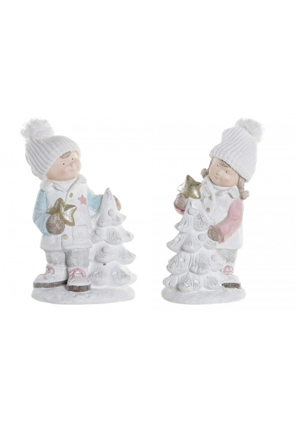 FIGURA LED RESINA 24X20X43 3AAA NIÑOS 2 SURT.