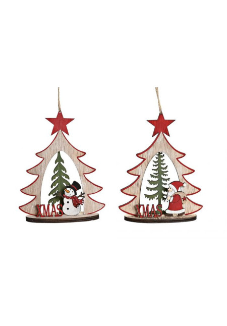 DECORACION COLGANTE MADERA 14X6X18 ARBOL