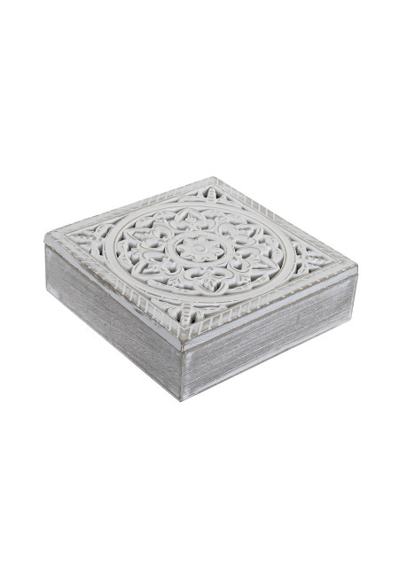 CAJA INFUSIONES MDF 23X23X7 MANDALA BLANCO CAJA INFUSIONES MDF 23X23X7 MANDALA BLANCO