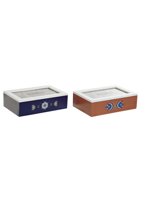 CAJA INFUSIONES MDF 23X15X7 AZULEJOS 2 SURT.