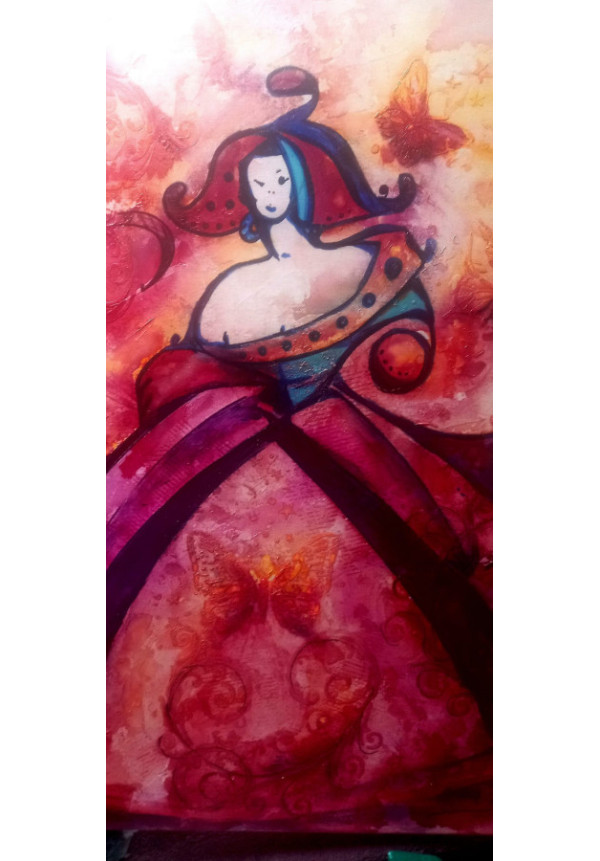 Cuadro técnica mixta sobre tela preparada. Colección  Menina 73x60cm.