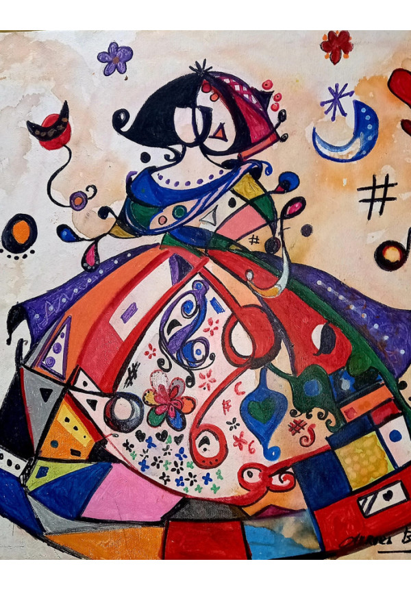 Cuadro técnica mixta sobre tela preparada. Colección  Menina 41x38.