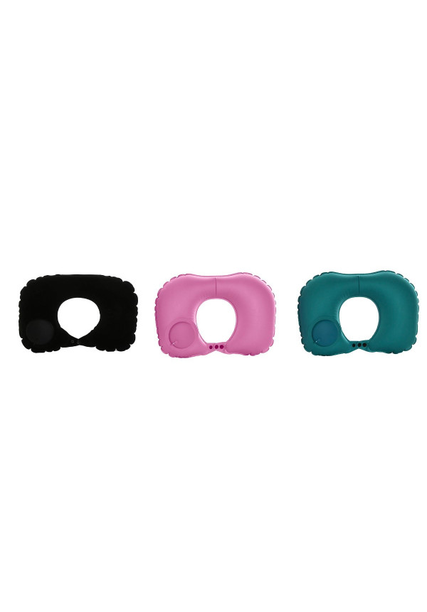 COJIN VIAJE PVC SPANDEX 40X25X10 INFLABLE 3 SURT.
