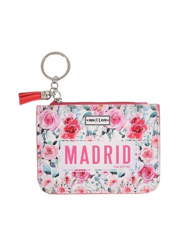  Monedero de tarjetas Madrid rosas multicolor