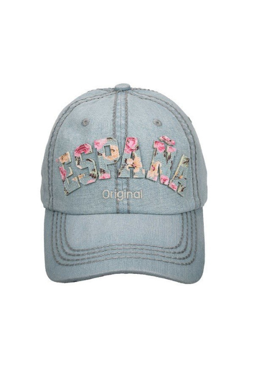 Gorra España flores de luxe denim azul