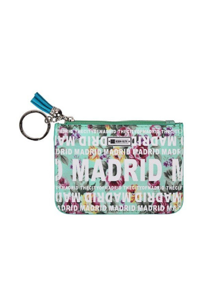 Monedero de tarjetas Madrid flores celeste