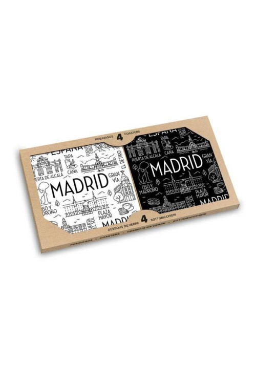 SET 4 POSAVASOS MADRID LINEART CAJA KRAFT (MADRID)