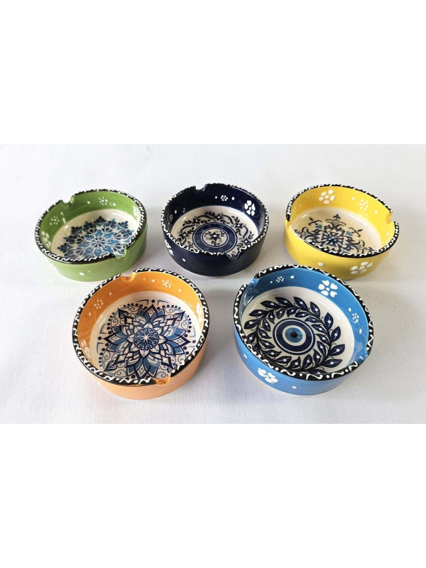 CENICERO CERÁMICA BLUE MANDALA 8CM