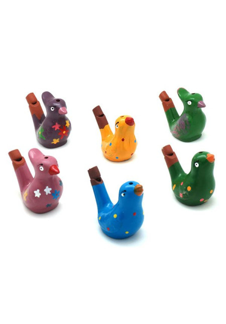 Silbato de agua con forma pajarito 