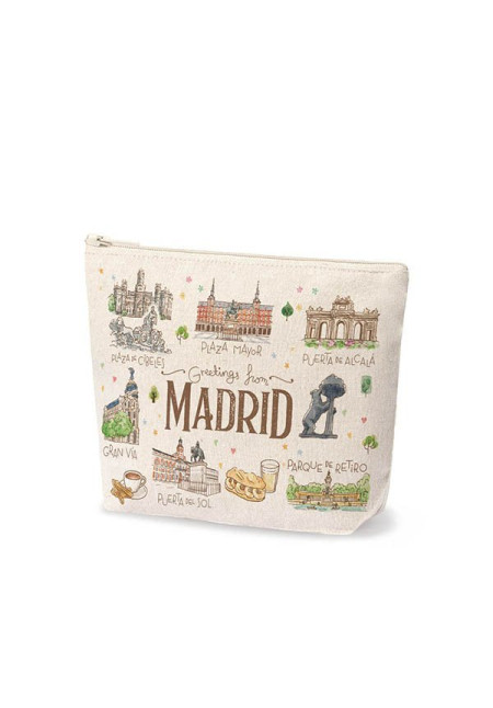 NECESER CON FONDO MADRID ACUARELA (MADRID) NECESER CON FONDO MADRID ACUARELA (MADRID)