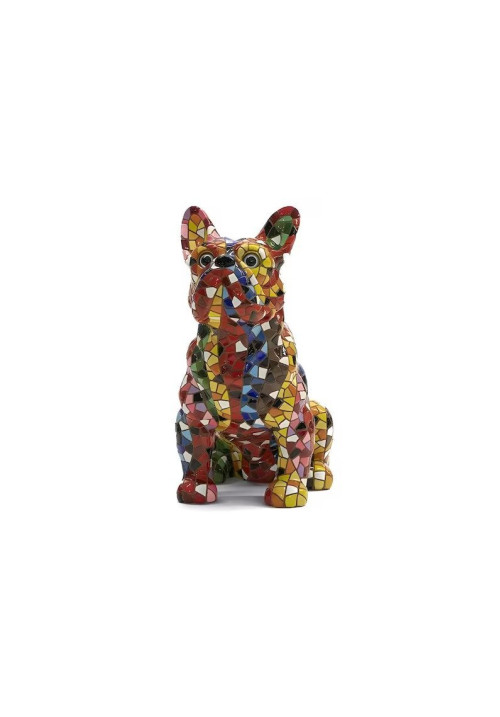 Figura bulldog mosaico 15cm , Pintada a mano pieza de Barcino Design.
