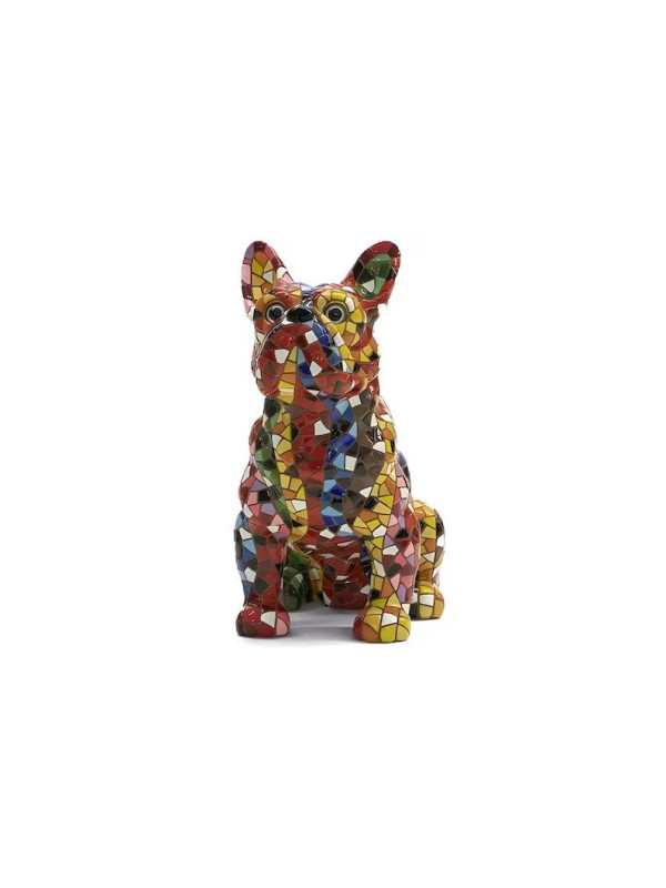 Figura bulldog mosaico 15cm , Pintada a mano pieza de Barcino Design.